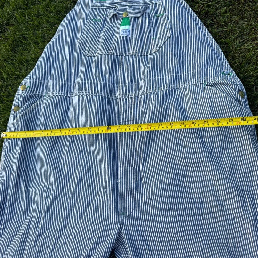 Liberty Overalls Mens Blue White Hickory Stripe Denim Bib Workwear Made in USA